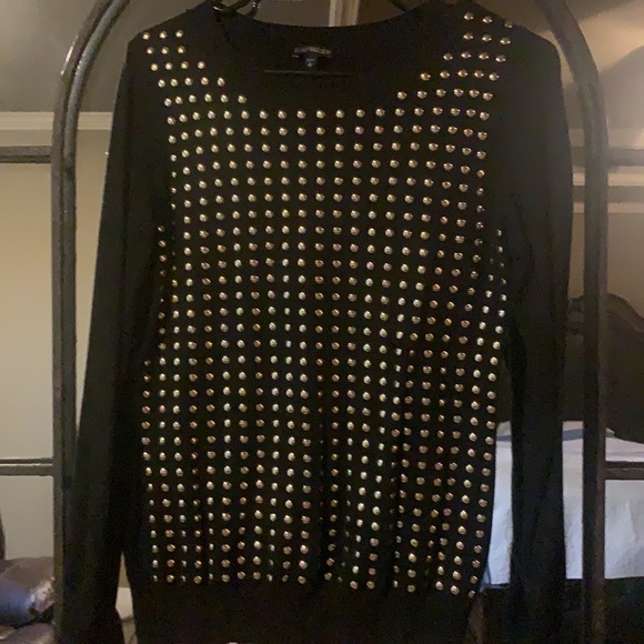 Express lightweight sweater with sequin detail, size S. Royal blue and black - Picture 5 of 8